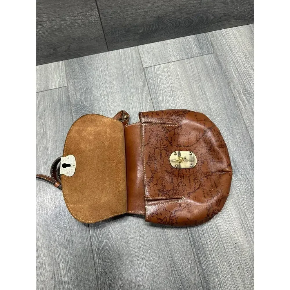 Patricia Nash Leather Veneto Crossbody Bag Signature Map Brown B000579